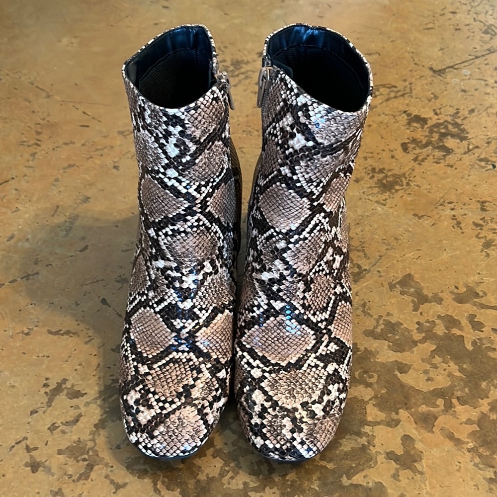 Worn once. Great condition snakeskin booties
